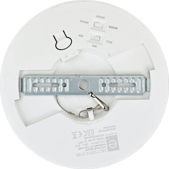 e2 LED Anbaupanel, Deckenleuchte Space R170 12W CCT warm-/neutral-/tageslichtweiss 3000K/4000K/6500K Weiß Ø17cm