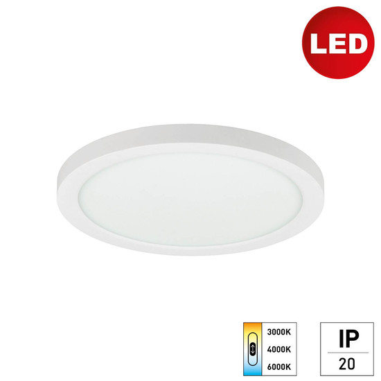 e2 LED Anbaupanel, Deckenleuchte Space R220 18W CCT warm-/neutral-/tageslichtweiss 3000K/4000K/6500K Weiß Ø22,5cm