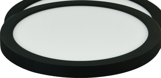 e2 LED Anbaupanel, Deckenleuchte Space R220 18W CCT warm-/neutral-/tageslichtweiss 3000K/4000K/6500K Schwarz Ø22,5cm