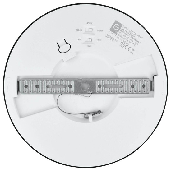 e2 LED Anbaupanel, Deckenleuchte Space R220 18W CCT warm-/neutral-/tageslichtweiss 3000K/4000K/6500K Schwarz Ø22,5cm