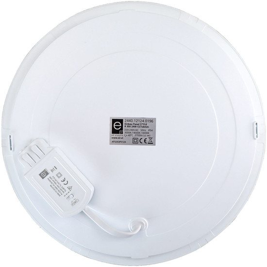 e2 LED Einbaupanel, Deckeneinbauleuchte Style R 300 24W CCT warm-/neutral-/tageslichtweiss 3000K/4000K/6000K dimmbar IP54 Weiß Ø30cm