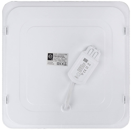 e2 LED Einbaupanel, Deckeneinbauleuchte Style Q 300 24W CCT warm-/neutral-/tageslichtweiss 3000K/4000K/6000K dimmbar Weiß 30x30cm