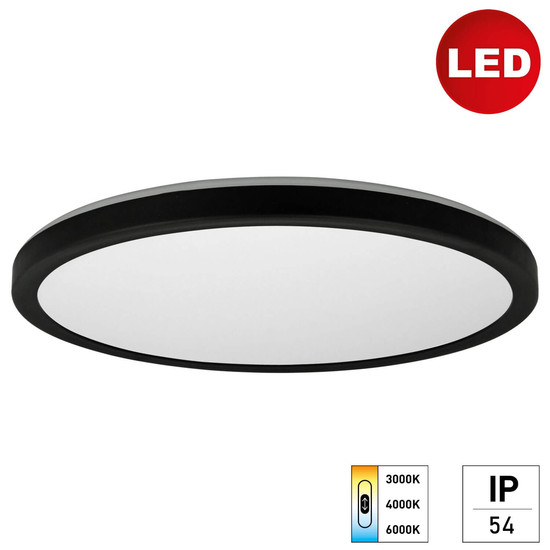 e2 LED Anbaupanel, Deckenleuchte Twice up&down R420 24W CCT warm-/neutral-/tageslichtweiss 3000K/4000K/6000K IP54 Schwarz Ø42cm
