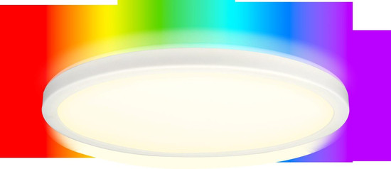 e2 LED Anbaupanel, Deckenleuchte Twice R500 36W CCT warm-/tageslichtweiss 3000-6000K dimmbar RGB Fernbedienung IP54 Weiß Ø50cm