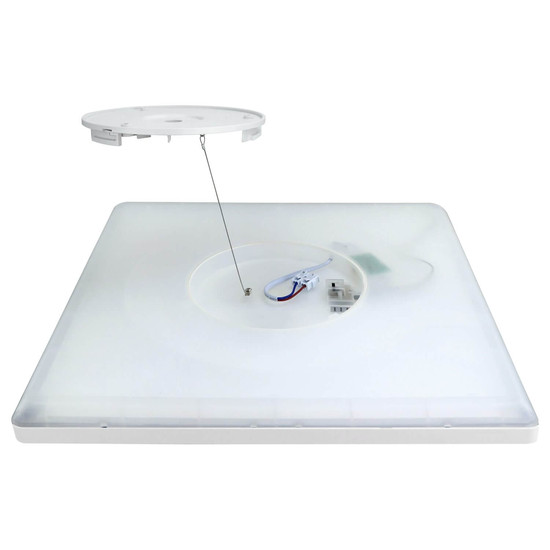 e2 LED Anbaupanel, Deckenleuchte Twice up&down Q420 24W CCT warm-/neutral-/tageslichtweiss 3000K/4000K/6000K IP54 Weiß 42x42cm