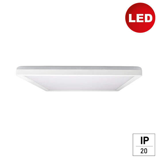 e2 LED Anbaupanel, Deckenleuchte Twice up&down Q420 24W neutralweiss 4000K Weiß 42x42cm