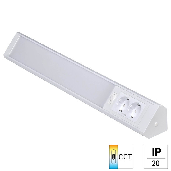 e2 LED Lichtleiste, Unterbauleuchte Corner S 12W CCT warm-/neutral-/tageslichtweiss 3000K/4000K/6500K Weiß Aluminium 59cm