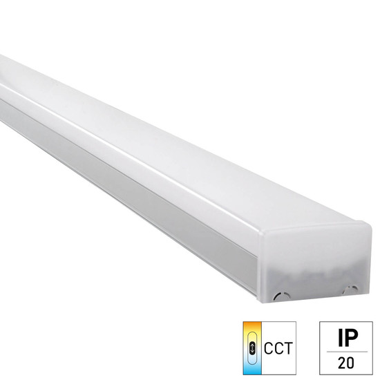 e2 LED Lichtleiste, Unterbauleuchte Design M 36W CCT warm-/neutral-/tageslichtweiss 3000K/4000K/6500K Weiß Aluminium 120cm