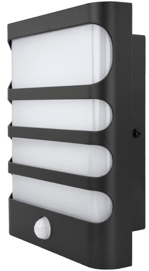 e2 LED Außenwandleuchte Vega 7,5W neutralweiss 4000K Bewegungsmelder IP54 Anthrazit Aluminium 20x16cm