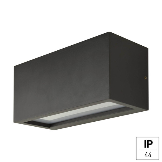 e2 Außenwandleuchte Drago up&down E27 IP44 Anthrazit Aluminium 25x11cm