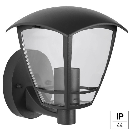 e2 Außenwandleuchte Navi E27 IP44 Anthrazit Aluminium 21x20,5cm