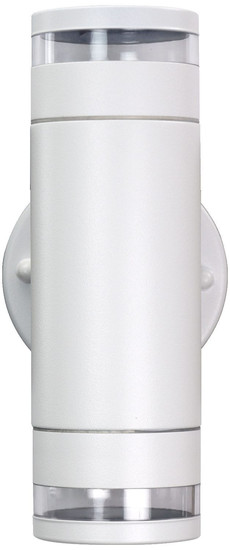 e2 Außenwandleuchte Musica up&down 2-flammig GU10 IP44 Weiß Aluminium 18,5x9cm