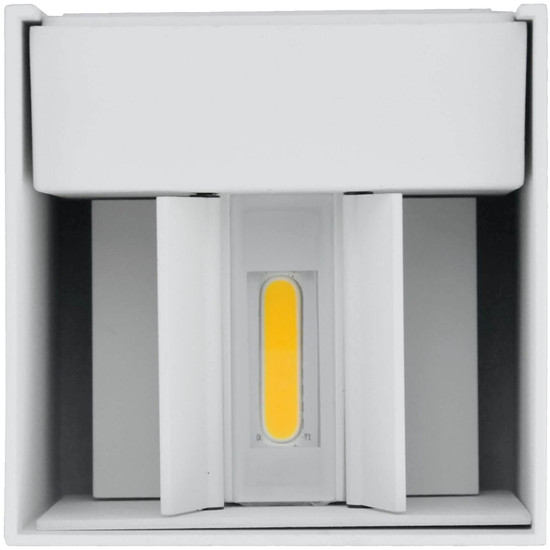 e2 LED Außenwandleuchte Qube up&down 7W CCT warm-/neutral-/tageslichtweiss 3000K/4000K/6000K IP65 Weiß Aluminium 10x10cm