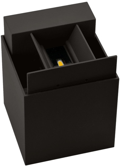 e2 LED Außenwandleuchte Qube up&down 7W CCT warm-/neutral-/tageslichtweiss 3000K/4000K/6000K IP65 Anthrazit Aluminium 10x10cm