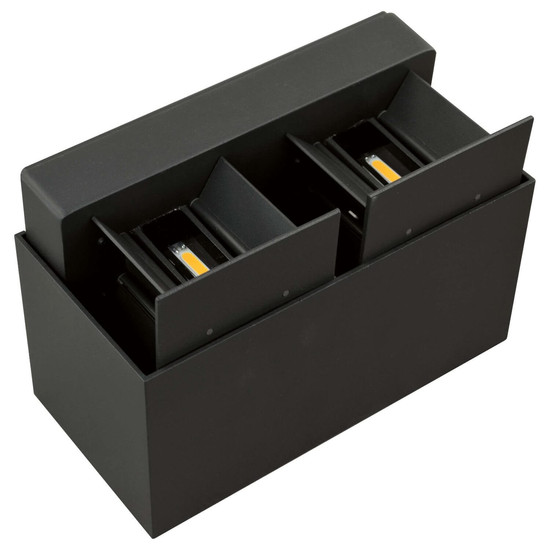 e2 LED Außenwandleuchte Quad up&down 12W CCT warm-/neutral-/tageslichtweiss 3000K/4000K/6000K IP65 Anthrazit Aluminium 20x10cm
