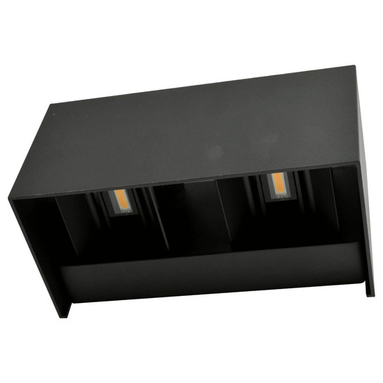 e2 LED Außenwandleuchte Quad up&down 12W CCT warm-/neutral-/tageslichtweiss 3000K/4000K/6000K IP65 Anthrazit Aluminium 20x10cm