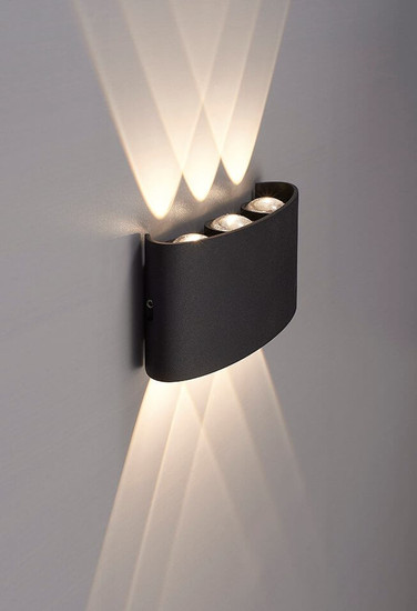 e2 LED Außenwandleuchte Petra up&down 7W CCT warm-/neutralweiss 3000K/4000K/5000K IP54 Anthrazit Aluminium 17x8cm