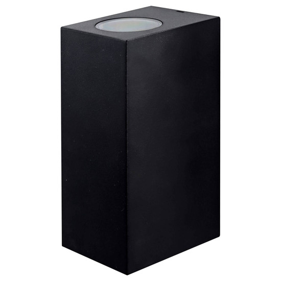 e2 Außenwandleuchte Alcor up&down 2-flammig GU10 IP44 Schwarz 16x9cm