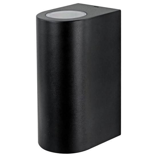 e2 Außenwandleuchte Atika up&down 2-flammig GU10 IP44 Schwarz 16x9cm