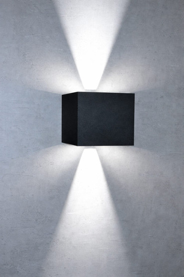 e2 LED Außenwandleuchte Kappa up&down 7W neutralweiss 4000K IP65 Anthrazit Aluminium 10x10cm