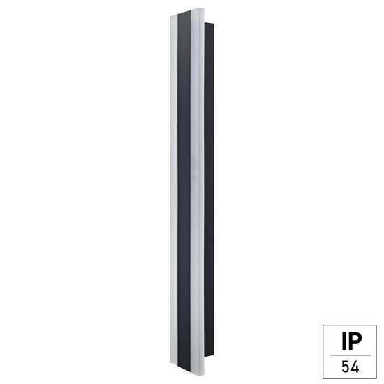 e2 LED Außenwandleuchte Irena 18W neutralweiss 4000K IP54 Anthrazit Edelstahl 100x9cm