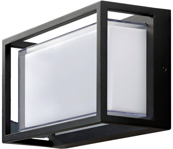 e2 LED Außenwandleuchte Merga 12W CCT warm-/neutral-/tageslichtweiss 3000K/4000K/6000K IP54 Anthrazit Aluminium 24x14,5cm