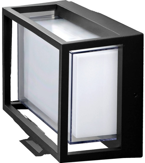 e2 LED Außenwandleuchte Merga 12W CCT warm-/neutral-/tageslichtweiss 3000K/4000K/6000K IP54 Anthrazit Aluminium 24x14,5cm