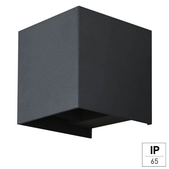 e2 LED Außenwandleuchte Big Qube up&down 20W CCT warm-/neutral-/tageslichtweiss 3000K/4000K/6000K IP65 Anthrazit Aluminium 12x12cm