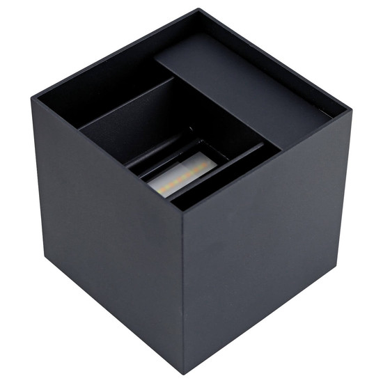 e2 LED Außenwandleuchte Big Qube up&down 20W CCT warm-/neutral-/tageslichtweiss 3000K/4000K/6000K IP65 Anthrazit Aluminium 12x12cm