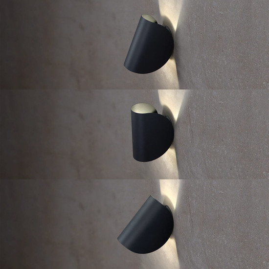 e2 LED Außenwandleuchte Nina 350° up&down 12W CCT warm-/neutral-/tageslichtweiss 3000K/4000K/6000K IP65 Anthrazit Aluminium 20x14cm