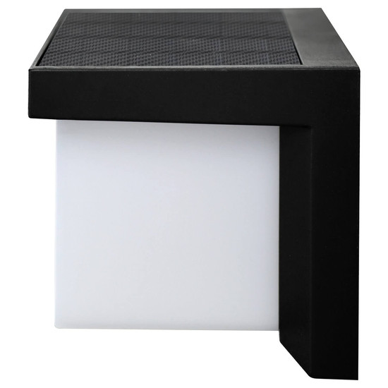 e2 LED Solar-Außenwandleuchte Salm 2,5W neutralweiss 4000K Bewegungsmelder IP54 Schwarz 20x11cm