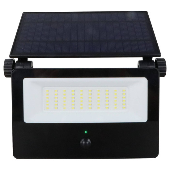 e2 LED Solar-Wandstrahler, Fluter Segin 20W tageslichtweiss 6500K Bewegungsmelder IP54 Schwarz Aluminium 26x21cm