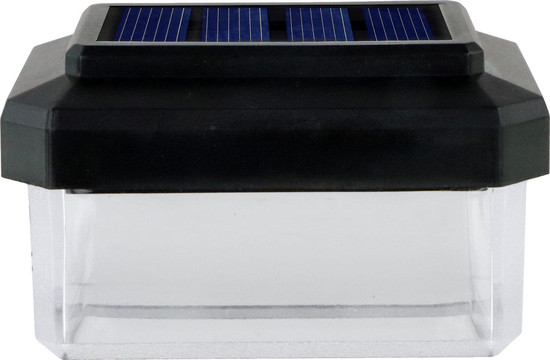 e2 LED Solar-Zaunleuchte 0,1W neutralweiss 4000K 4er Set IP44 Schwarz 8x6cm