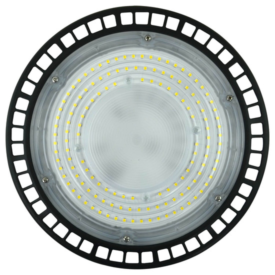 e2 LED Hallenleuchte, Hallenstrahler Slim 100W tageslichtweiss 6500K IP65 Schwarz Aluminium Ø23cm