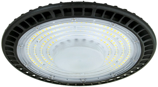 e2 LED Hallenleuchte, Hallenstrahler Slim 150W tageslichtweiss 6500K IP65 Schwarz Aluminium Ø28cm