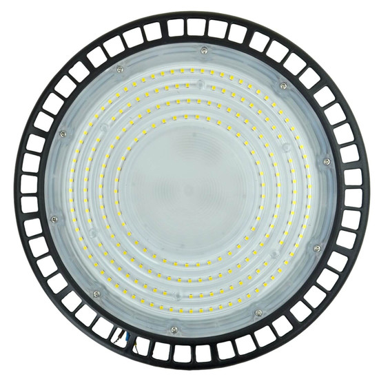 e2 LED Hallenleuchte, Hallenstrahler Slim 150W tageslichtweiss 6500K IP65 Schwarz Aluminium Ø28cm