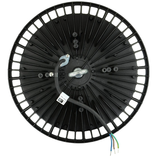 e2 LED Hallenleuchte, Hallenstrahler Slim 200W tageslichtweiss 6500K IP65 Schwarz Aluminium Ø33cm