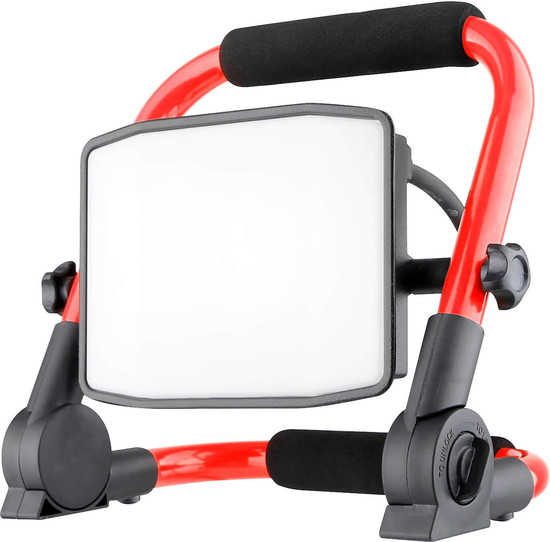 e2 LED Baustellenstrahler, Fluter 30W tageslichtweiss 6000K IP65 Rot Aluminium 21x20cm