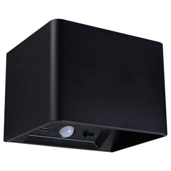 e2 LED Akku-Leuchte BL3 1,8W CCT warm-/neutral-/tageslichtweiss 3000K/4000K/6500K Bewegungsmelder Fernbedienung Akku Schwarz 10x8cm