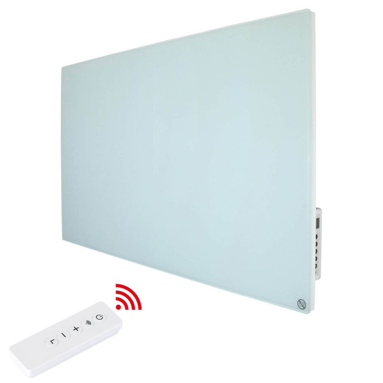 e2 Infrarotheizungen, Infrarot-Heizpaneel Smart & Easy Crystal M 500W Fernbedienung App-Steuerung WiFi IP44 Weiß 85x50cm