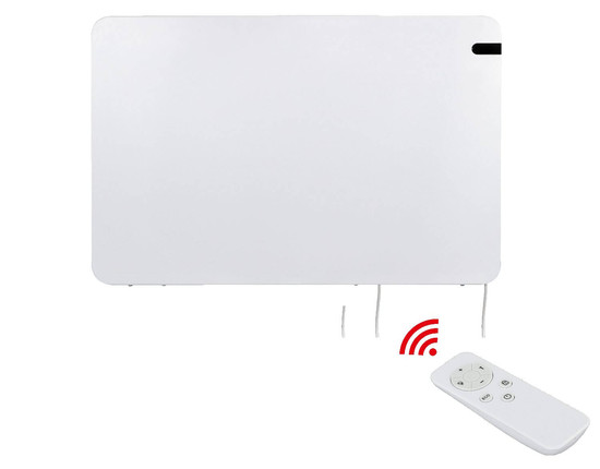e2 Infrarotheizungen, Infrarot-Heizpaneel Alea S 350W Thermostat Fernbedienung IP44 Weiß 70x45cm