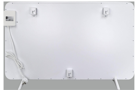 e2 Infrarotheizungen, Infrarot-Heizpaneel Alea L 650W Thermostat Fernbedienung IP44 Weiß 100x60cm