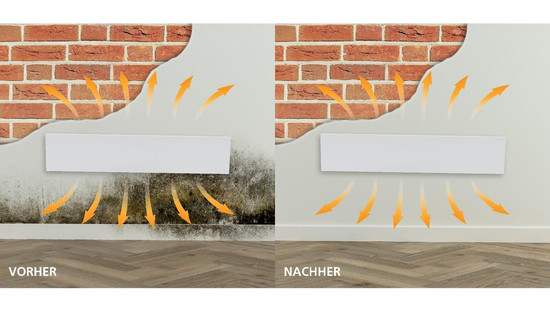 e2 Infrarotheizungen, Anti-Schimmel-Heizer Sicco Basisgerät 60W Weiß 60x13cm