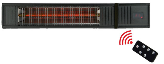 e2 Infrarotheizungen, Infrarot-Heizstrahler Wall 2000W Fernbedienung IP65 Schwarz 54cm