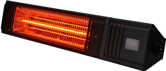 e2 Infrarotheizungen, Infrarot-Heizstrahler Wall 2000W Fernbedienung IP65 Schwarz 54cm