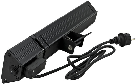 e2 Infrarotheizungen, Infrarot-Heizstrahler Wall 2000W Fernbedienung IP65 Schwarz 54cm
