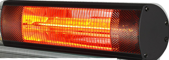 e2 Infrarotheizungen, Infrarot-Heizstrahler Wall 1500W Zugschalter IP65 Schwarz 44,5x17cm