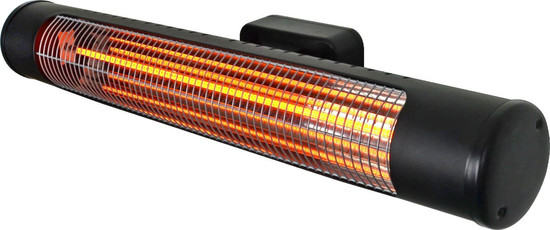 e2 Infrarotheizungen, Infrarot-Heizstrahler Wall-Base 750/1500W Zugschalter IPX4 Schwarz 75cm