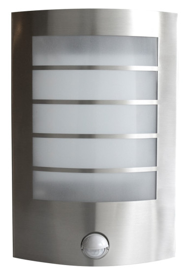 Eco-Light Slim LED Wandleuchte 3000 K 8W Bewegungsmelder IP44 Edelstahl