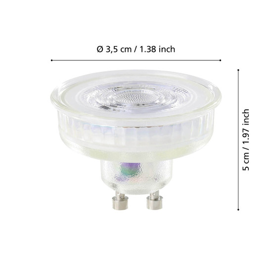 Eglo LED Strahler, Spot-Lampe GU10 4W 400lm warmweiss 2700K Klar 110351